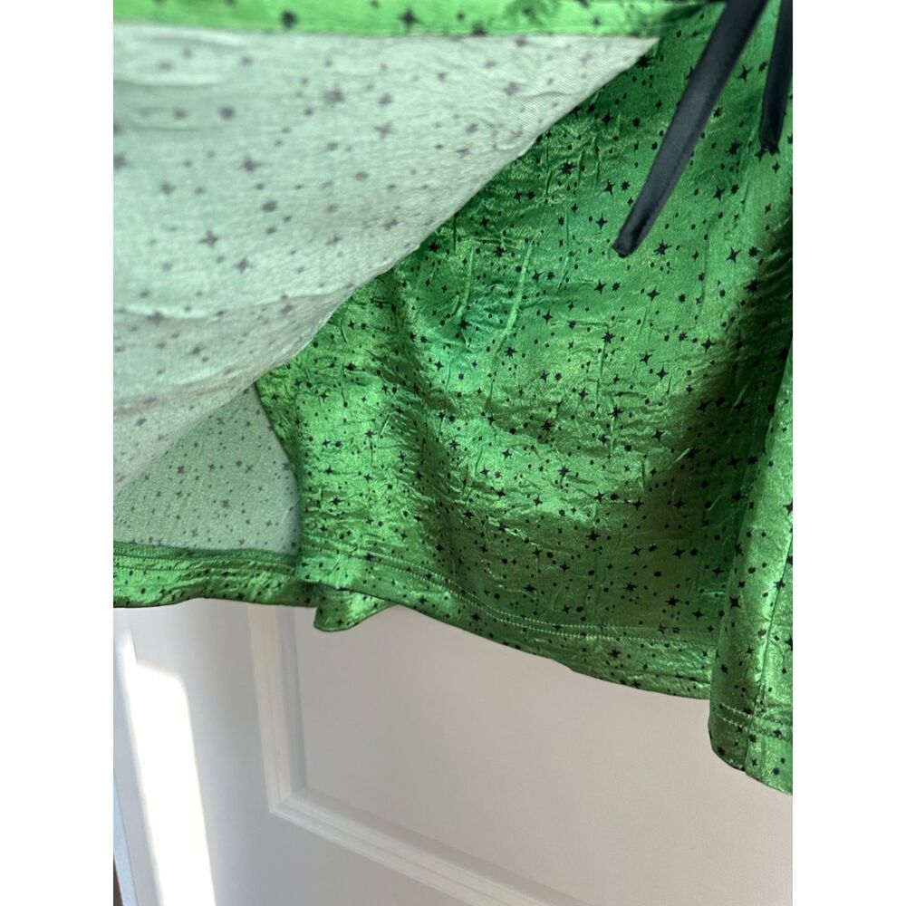 Urban Outfitters Neon Green Festival Wrap Mini Tie Skirt Women's Sz S